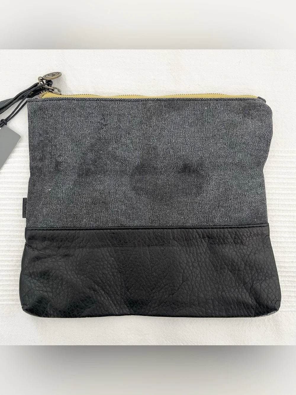 NWT Pistil Oregon Foldover Clutch Purse Black Leather Sustainable Minimalist